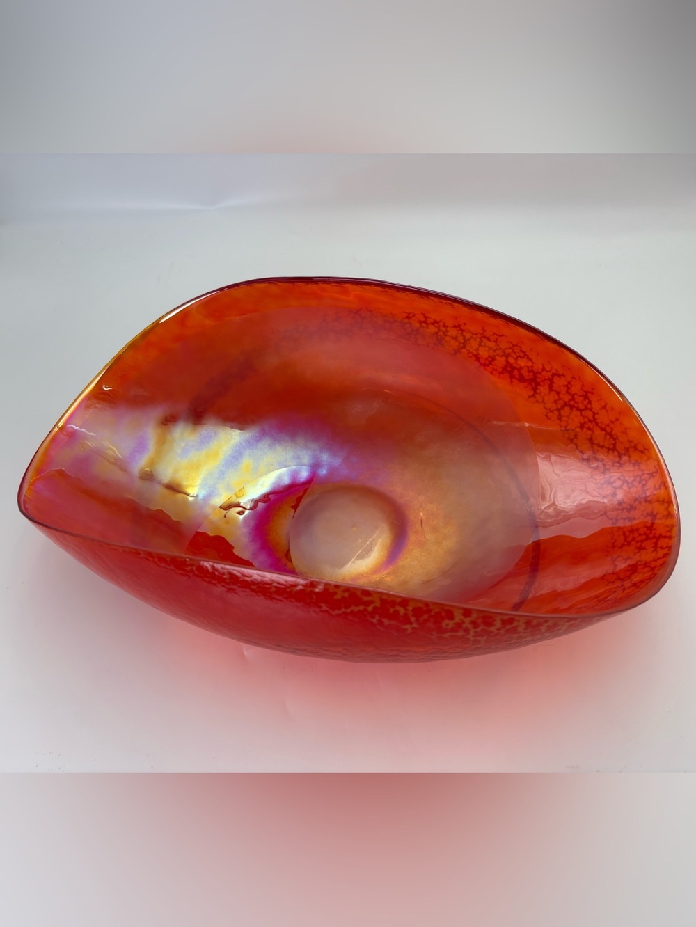 Large Murano Glass Sunset Bowl Crate & Barrel - Made in Italy - Picture 4 of 16